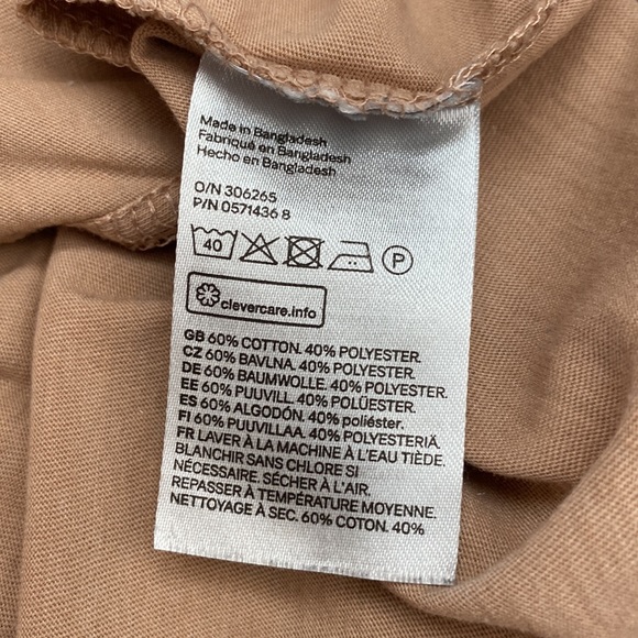 [XS] H&M Short Sleeve Tshirt | Tan - Picture 4 of 4